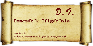 Demcsák Ifigénia névjegykártya